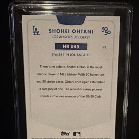 2024 Topps 50/50 Shohei Ohtani Shohei Ohtani HR 45 Los Angels Dodgers #91 - Picture 2 of 2